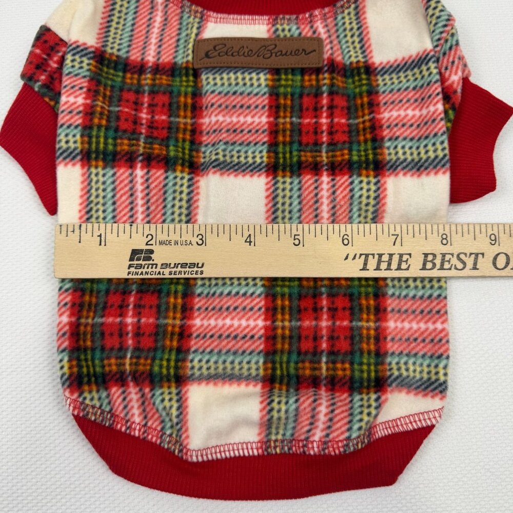Eddie Bauer Red Plaid Pet Bodysuit Size Small Flannel Family Dog Pajamas NEW - Picture 12 of 13